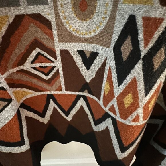 Orange Fashion Village Geometric Print Long Sleeve Tunic Top S/M - Picture 5 of 12